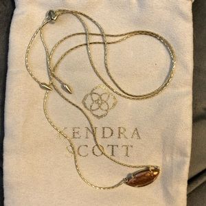 Kendra Scott Meghan Necklace Crackled Brown Pearl